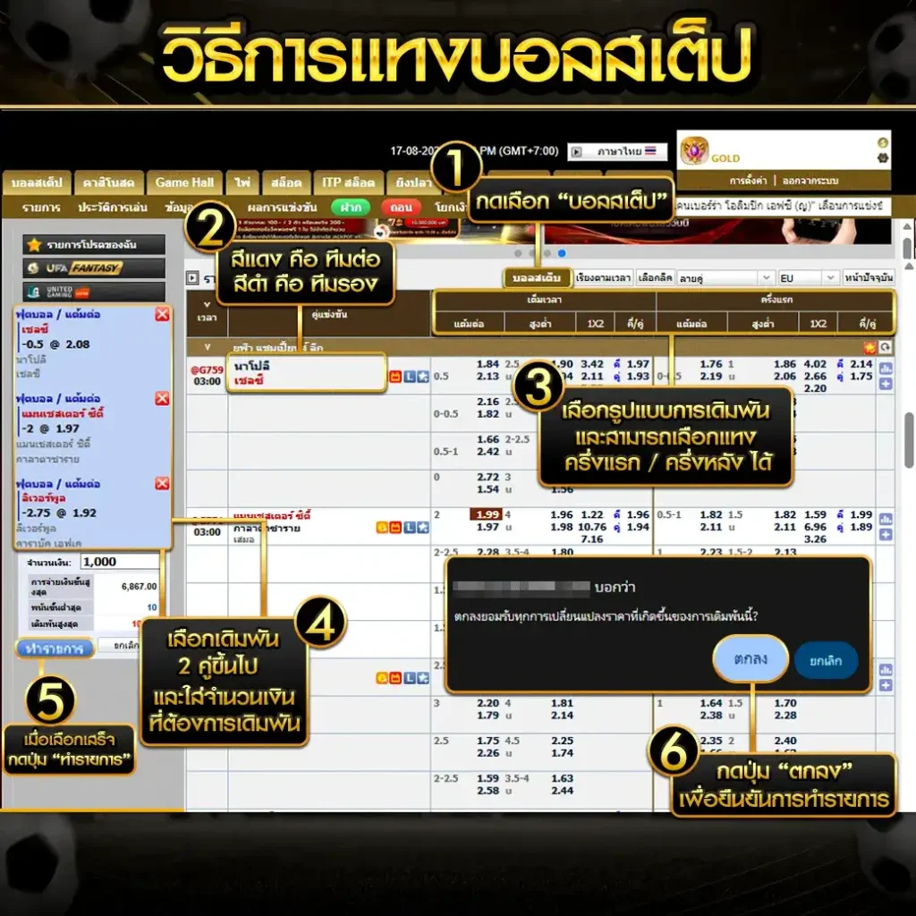 วิธีแทงบอลสเต็ป